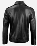 Biker Style Black Leather Jacket - Image 4