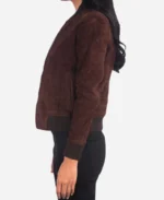 Bliss Suede Bomber Jacket - Image 4