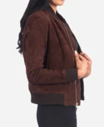 Bliss Suede Bomber Jacket - Image 3