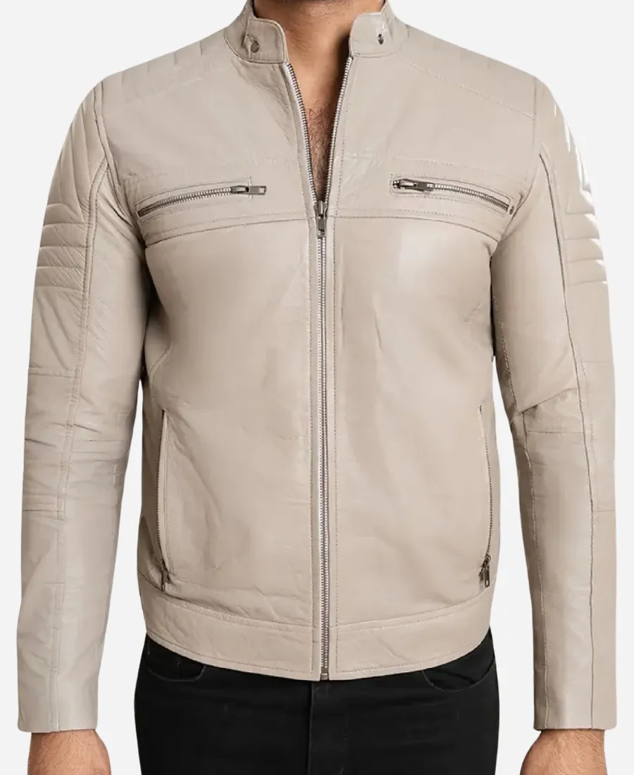 Cafe-Racer-Beige-Leather-Jacket.webp Moto Biker Beige Leather Jacket - Image 1