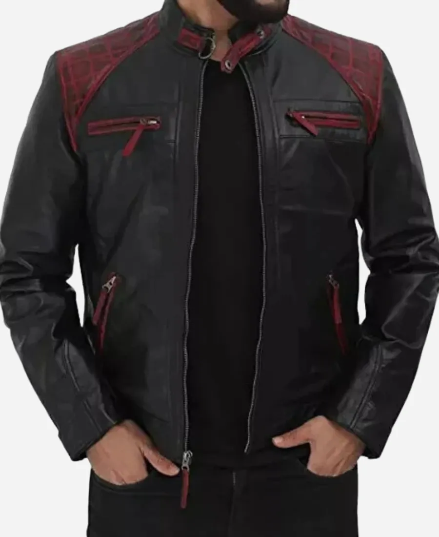 Cafe-Racer-Black-Maroon-Leather-Jacket.webp Cafe Racer Black & Maroon Leather Jacket - Image 1