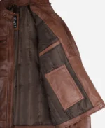 Cafe Racer Dark Brown Leather Jacket - Image 5
