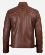Cafe Racer Dark Brown Leather Jacket - Image 4