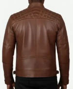 Cafe Racer Dark Brown Leather Jacket - Image 2