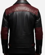 Cafe Racer Black & Maroon Leather Jacket - Image 2