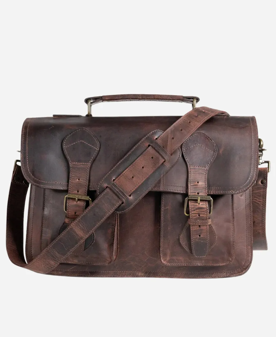 Casual-Denver-Dark-Oak-Leather-Briefcase.webp Denver Dark Oak Leather Briefcase - Image 1