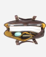 Classic Brown leather Laptop Bag - Image 4