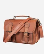 Luxury Brown Leather Briefcase - Image 3