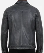 Stylish Washed Leather Trucker Jacket - Image 2
