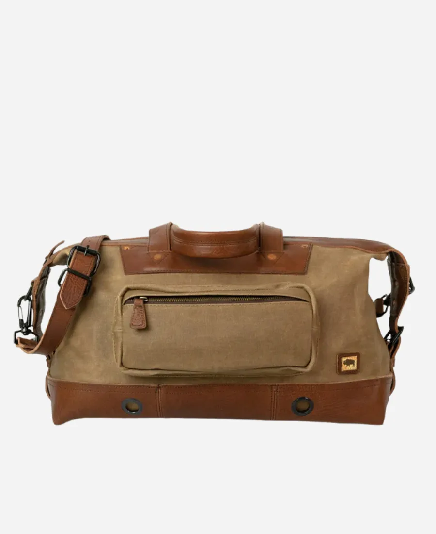Mens-Legendary-Dakota-Waxed-Canvas-Weekend-Brown-Duffle-Bag.webp Legendary Canvas Weekend Duffle Bag - Image 1