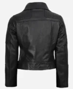 Women Black Biker Style Jacket - Image 2