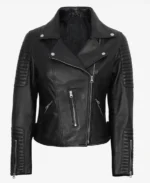 Women Black Biker Style Jacket