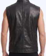 Jackson Biker Leather Vest - Black