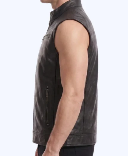 Jackson Biker Black Leather Vest
