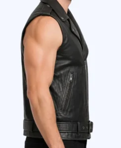 Men’s Biker Black Leather Vest