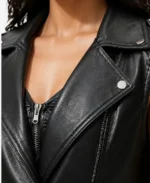 Women Black Real Leather Biker Vest