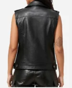 Women Real Leather Biker Vest