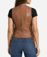 Women Fringe Leather Vest