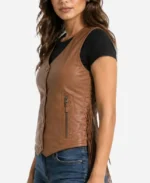 Women Fringed Leather Vest
