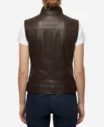Womens Brown Biker Leather Vest