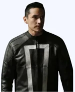 Of Shield Ghost Rider Black Leather Jacket