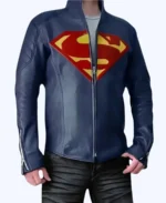 Henry Cavill Superman Man of Steel Logo Leather Jacket 