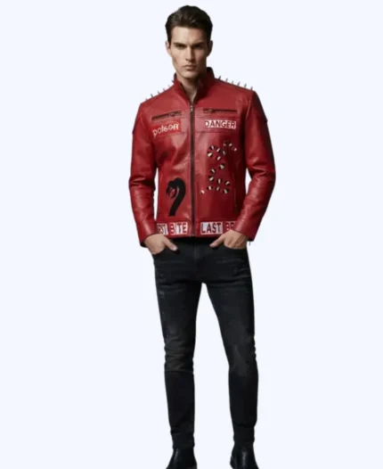 I Am Venomous Snake Danger Red Leather Jacket