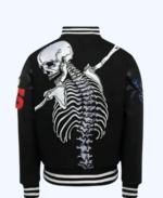 James Blake Godspeed Rod Skull Black Varsity Jacket