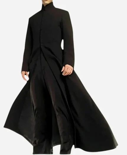 Keanu Reeves The Matrix Reloaded Neo Black Trench Coat