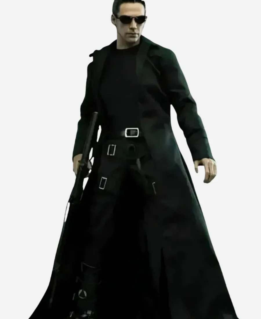 Neo Matrix Trench Coat Keanu Reeves The Matrix Reloaded Black Coat