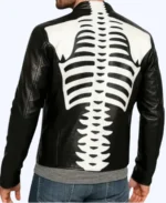 Halloween Party Skeleton Bones Leather Jacket
