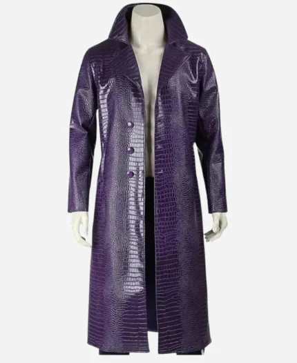 Suicide Squad Joker Purple Leather Coat