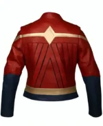 Woman Wonder Maroon Leather Jacket