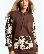 Ariat 2026 Cow Print Women’s Brown Pullover Hoodie