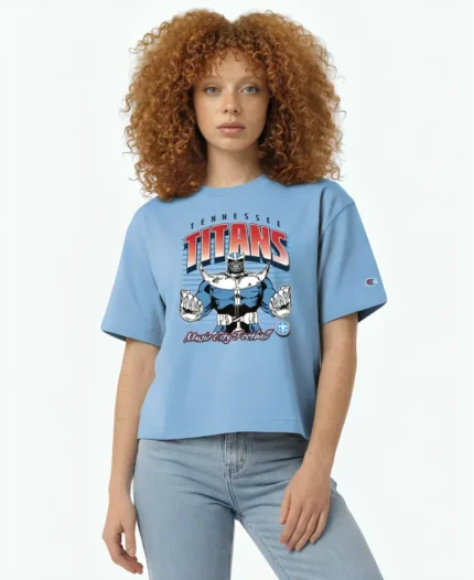 Tennessee Titans Disney x Champion 2026 Light Blue T-Shirt