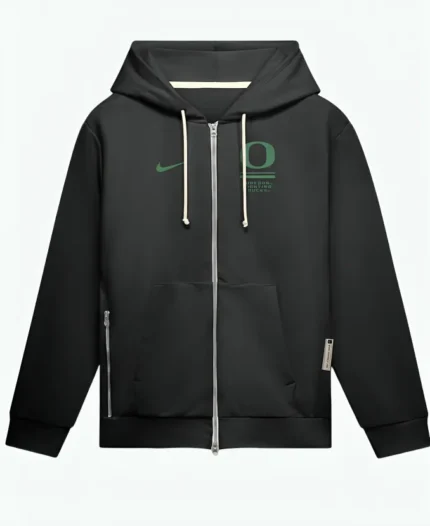 Nike Oregon Ducks 2026 Sideline Issue Zip-Up Black Hoodie