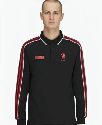 Unisex Manchester United x Adidas SPZL FC 2026 Black Polo T-Shirt