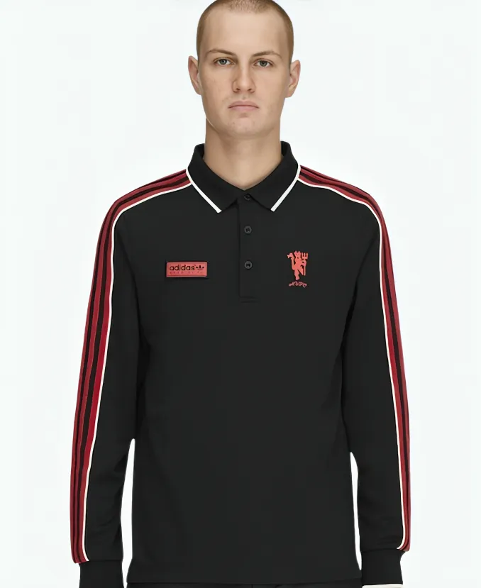 Unisex Manchester United x Adidas 2026 Black Polo T-Shirt Unisex Manchester United x Adidas SPZL FC 2026 Black Polo T-Shirt
